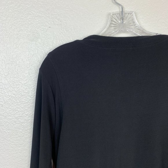 Sympli Size 12 Asymmetrical Hemline Tunic Top Draped Black Long Sleeve V Neck - Picture 9 of 11